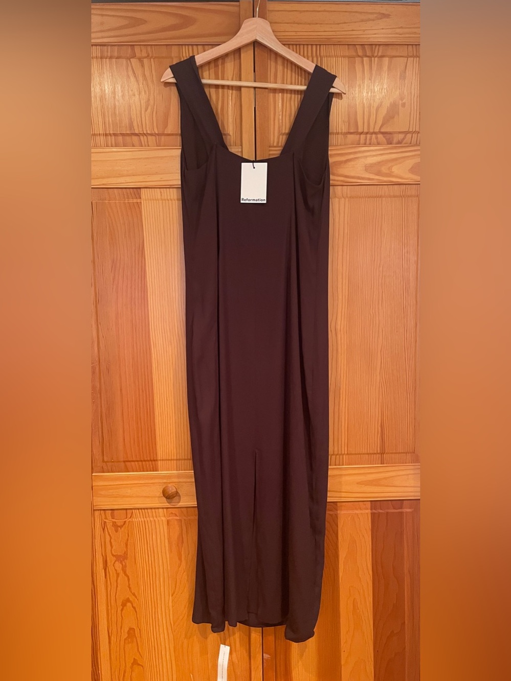Reformation Chocolate Brown Scoop-Neck Maxi Dress - Picture 2 of 3